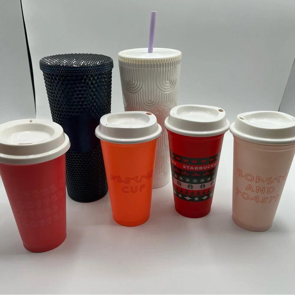 Starbucks Tumbler Cup Lot Christmas White Black